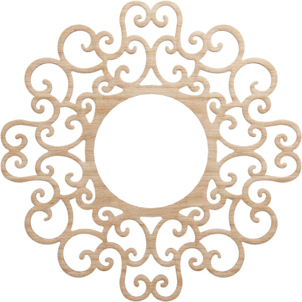 Ekena Millwork Reims Wood Fretwork Pierced Ceiling Medallion, Alder, 28"OD x 10 3/4"ID x 3/8"T CMWP28X28X0375REAL - main